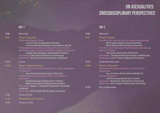 Schedule for Workshop On Asexualities: Crossdisciplinary Perspectives)